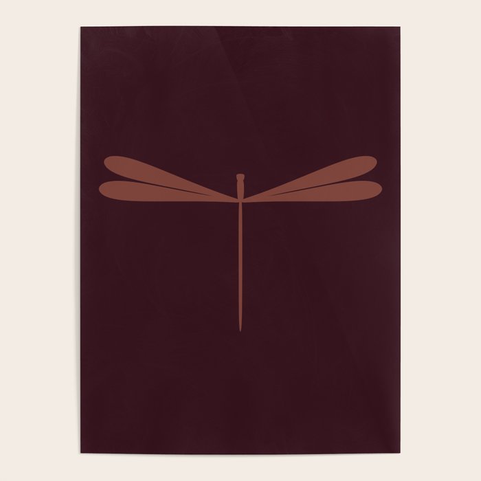 Dragonfly Pattern III Dark Red Poster Gallery Image 4
