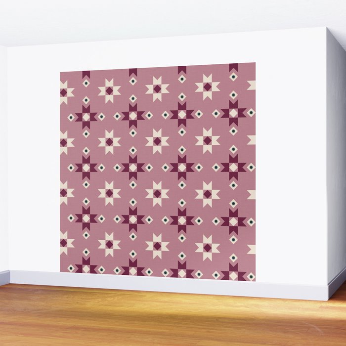Modern quilt - berry Wall Mural Gallery Image 2