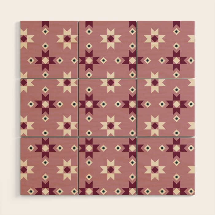 Modern quilt - berry Wood Wall Art Gallery Image 1