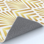 Gold art deco diamonds on white Rug Gallery Image 4