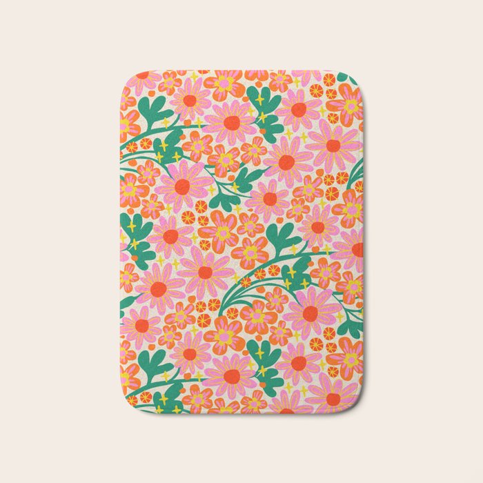 Happy flowers Bath Mat Gallery Image 1