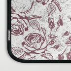 Vintage white gray burgundy floral marble Laptop Sleeve Gallery Image 3