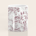 Vintage white gray burgundy floral marble Coffee Mug Gallery Image 4