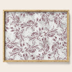 Vintage white gray burgundy floral marble Serving Tray Gallery Image 1