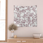 Vintage white gray burgundy floral marble Wall Tapestry Gallery Image 2