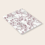 Vintage white gray burgundy floral marble Notebook Gallery Image 2