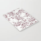 Vintage white gray burgundy floral marble Notebook Gallery Image 3