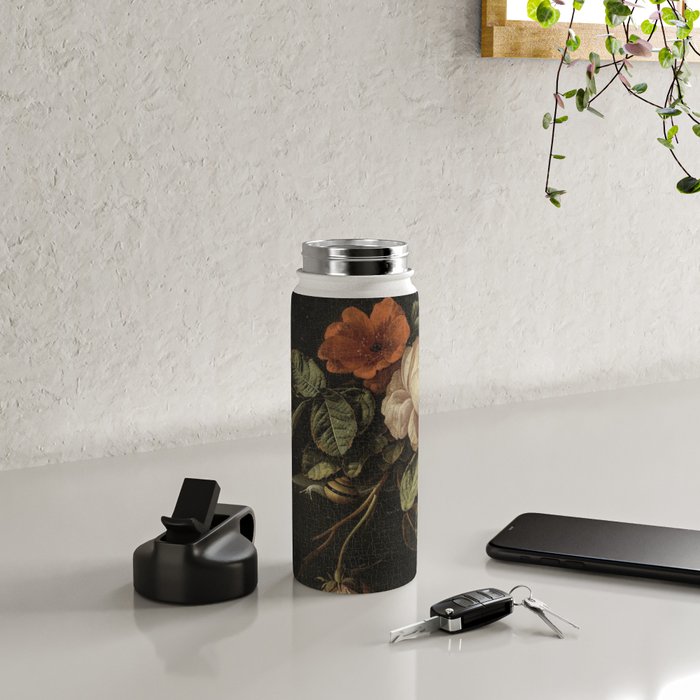 Botanical Rose And Snail Water Bottle Gallery Image 4
