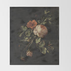 Botanical Rose And Snail Throw Blanket Gallery Image 2