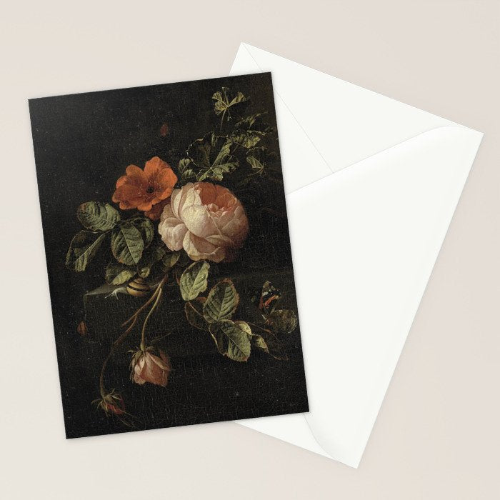 Botanical Rose And Snail Stationery Card Gallery Image 2