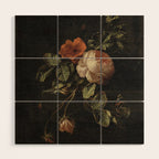 Botanical Rose And Snail Wood Wall Art Gallery Image 1