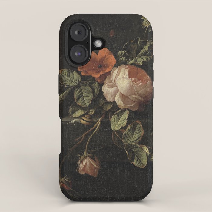 Botanical Rose And Snail iPhone Case Gallery Image 1