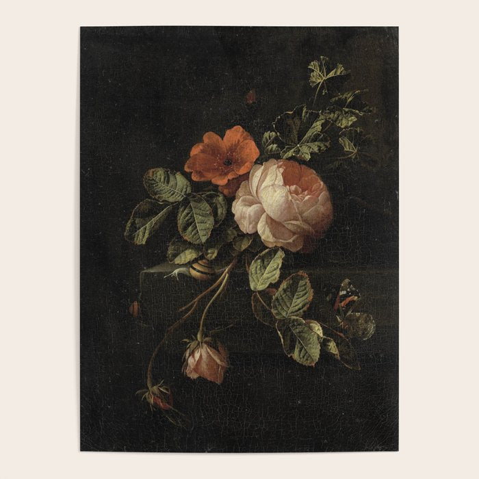 Botanical Rose And Snail Poster Gallery Image 1