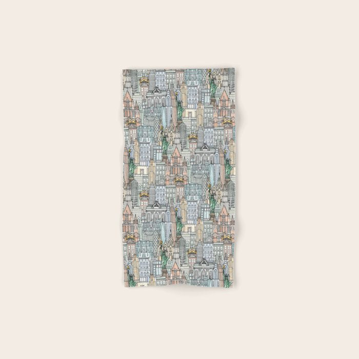 New York watercolor Bath Towel Gallery Image 1
