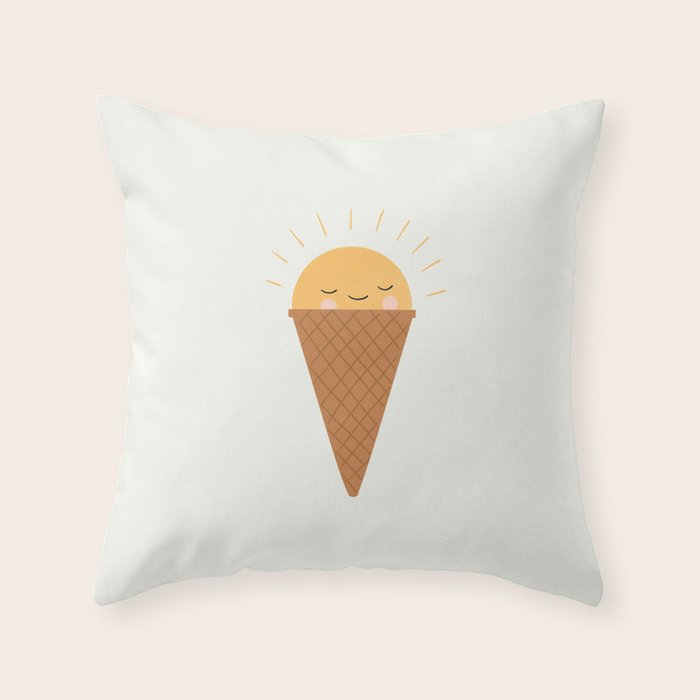 Sunshine Ice Cream Cone Throw Pillow Gallery Image 6