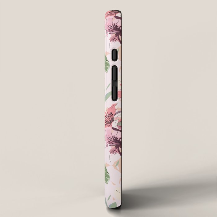 Pastel pink tropical bloom A iPhone Case Gallery Image 2