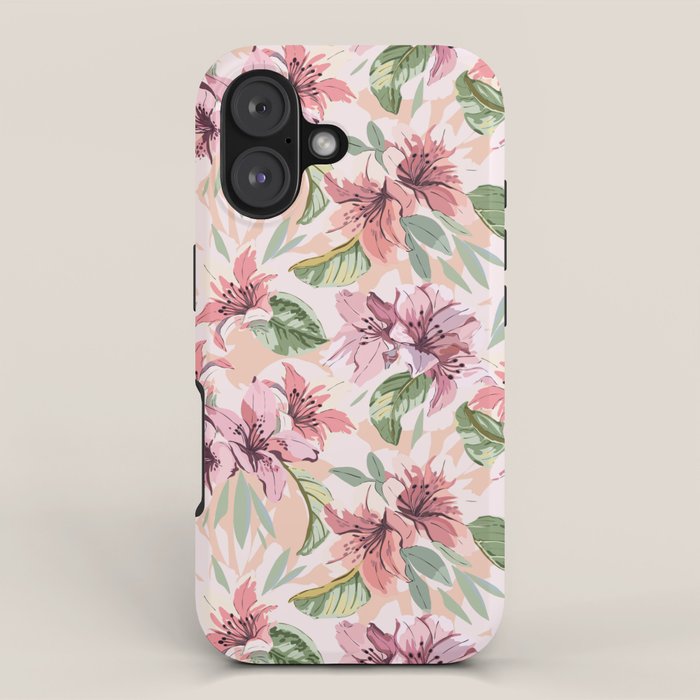Pastel pink tropical bloom A iPhone Case Gallery Image 1