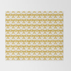 Vintage Bows VIII Yellow Throw Blanket Gallery Image 2
