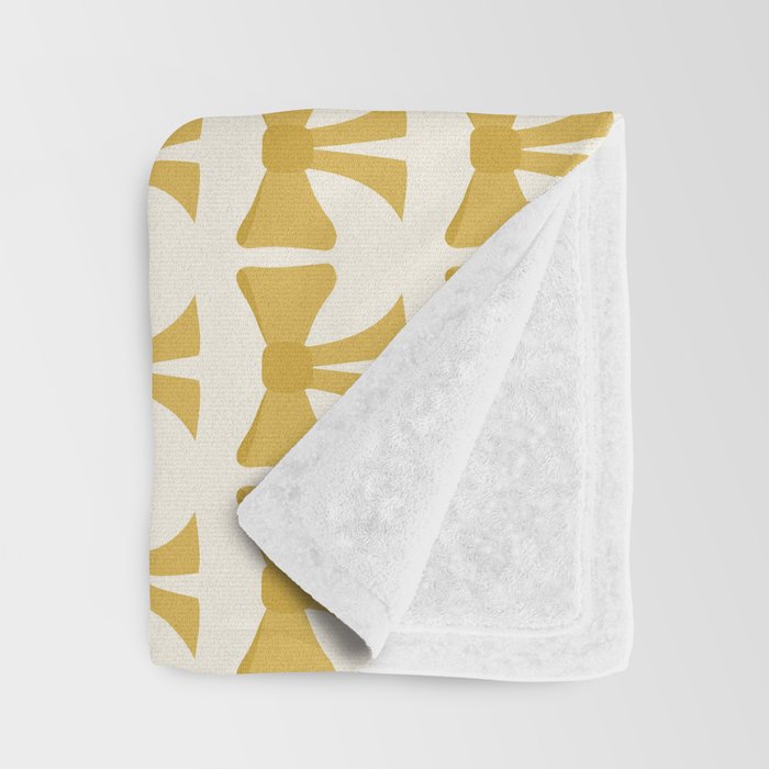 Vintage Bows VIII Yellow Throw Blanket Gallery Image 3