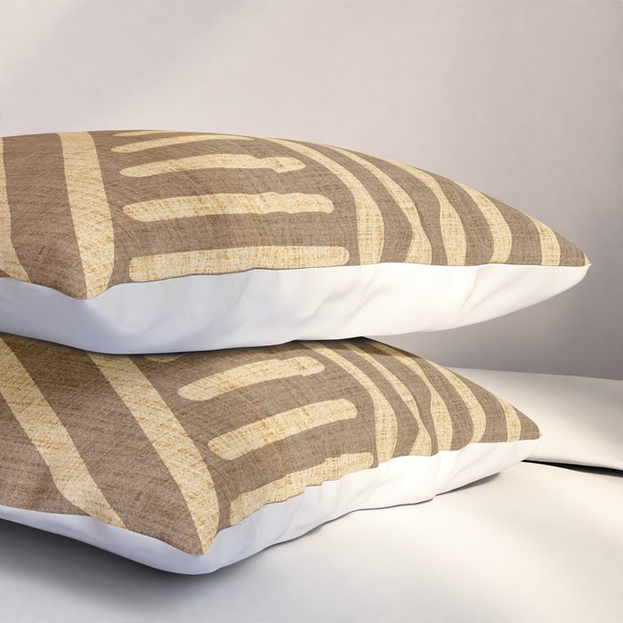 Golden ochre lines - textured abstract geometric Pillow Sham Gallery Image 3