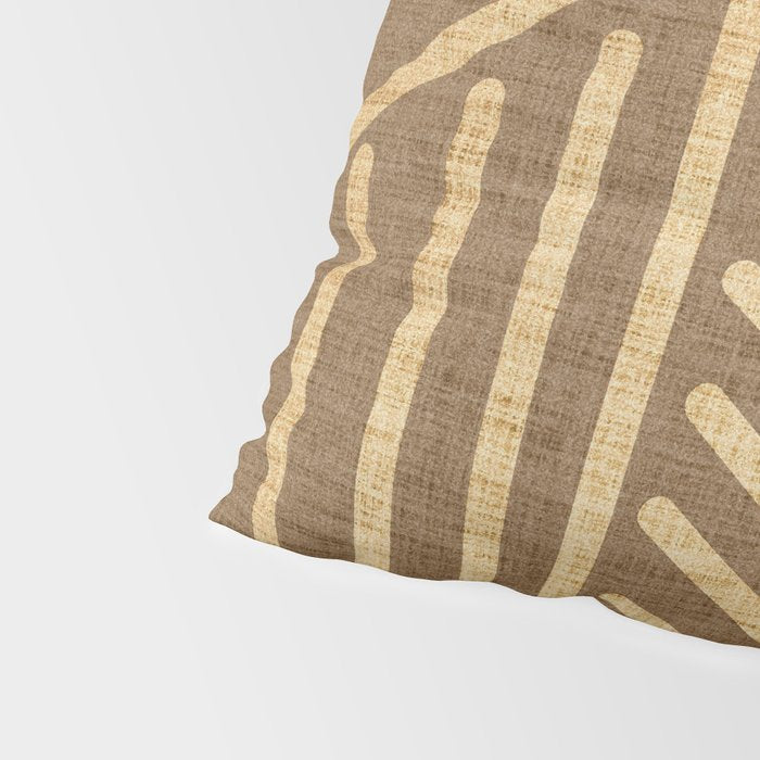 Golden ochre lines - textured abstract geometric Pillow Sham Gallery Image 4