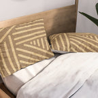 Golden ochre lines - textured abstract geometric Pillow Sham Gallery Image 2