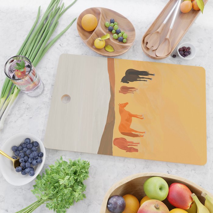 Horses in the Golden Field Cutting Board Gallery Image 2