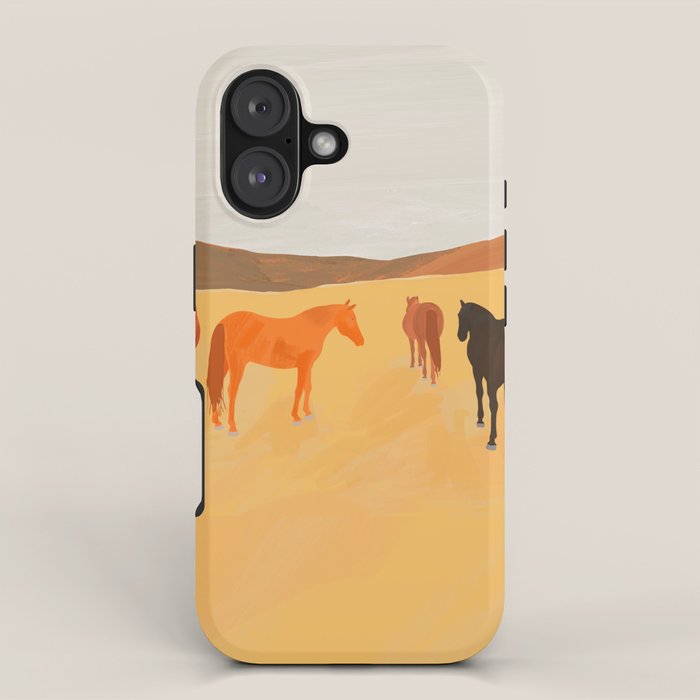 Horses in the Golden Field iPhone Case Gallery Image 1