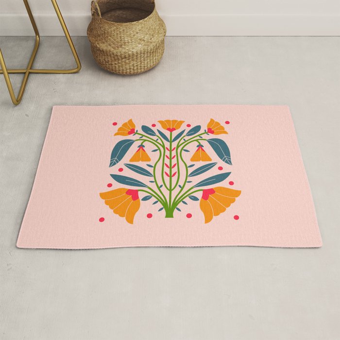 Art Nouveau Symmetric Buttercups Rug Gallery Image 1