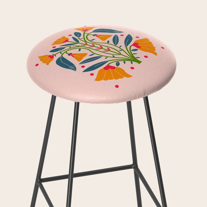 Art Nouveau Symmetric Buttercups Stool Gallery Image 2