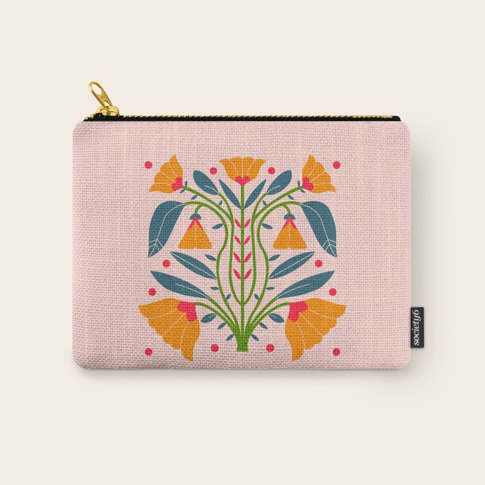 Art Nouveau Symmetric Buttercups Carry All Pouch Gallery Image 1