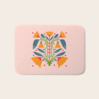 Art Nouveau Symmetric Buttercups Bath Mat Gallery Image 1