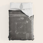 Baseball Patent - Sports Fan Softball Baseball Art - Black Chalkboard Duvet Cover Gallery Image 6