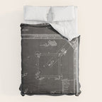 Baseball Patent - Sports Fan Softball Baseball Art - Black Chalkboard Comforter Gallery Image 6