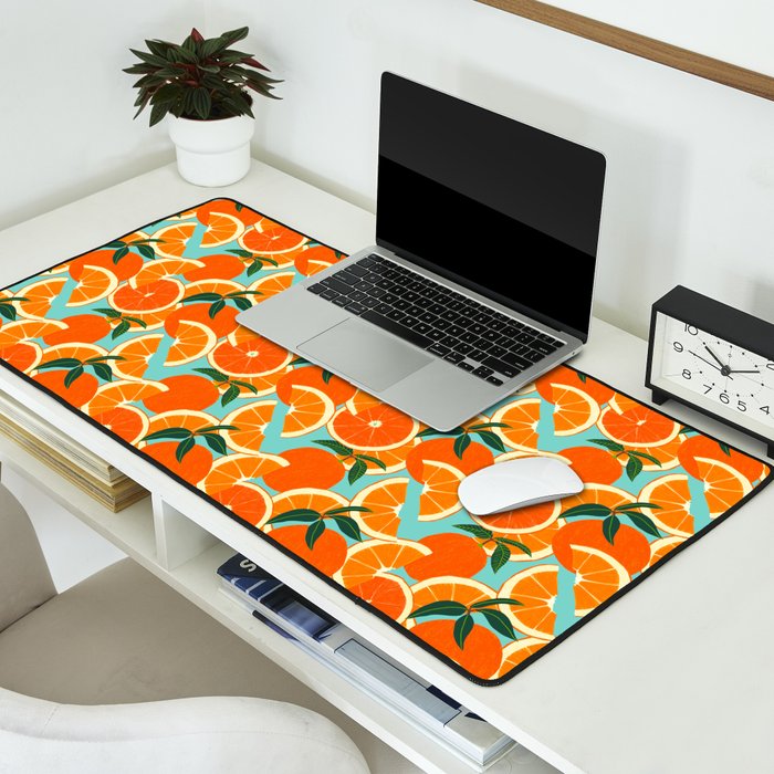 Orange Harvest - Blue Desk Mat Gallery Image 2