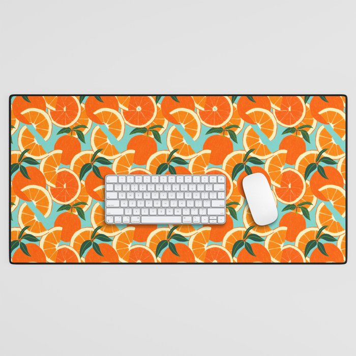 Orange Harvest - Blue Desk Mat Gallery Image 1