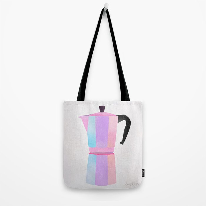 Neon Coffee Moka Pot Tote Bag Gallery Image 2