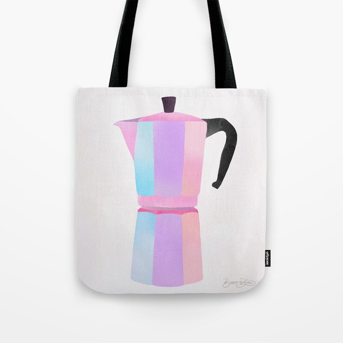 Neon Coffee Moka Pot Tote Bag Gallery Image 1
