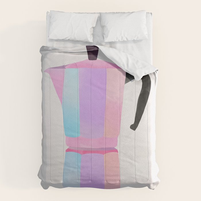Neon Coffee Moka Pot Comforter Gallery Image 1