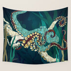 Metallic Octopus V Wall Tapestry Gallery Image 4