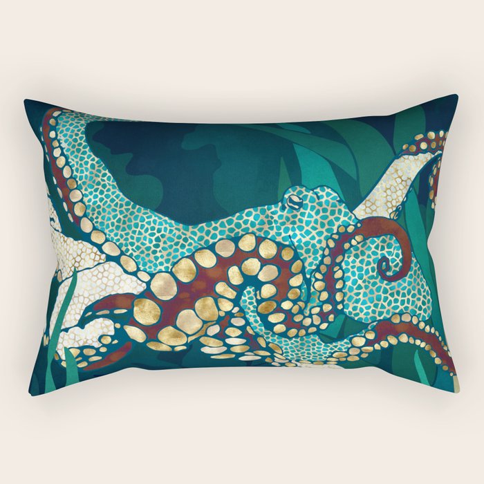 Metallic Octopus V Rectangular Pillow Gallery Image 2