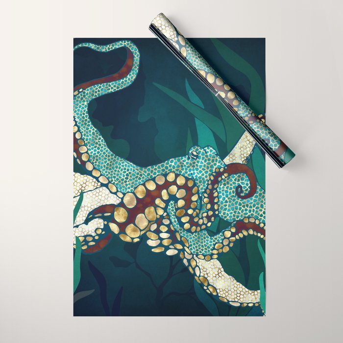 Metallic Octopus V Wrapping Paper Gallery Image 1