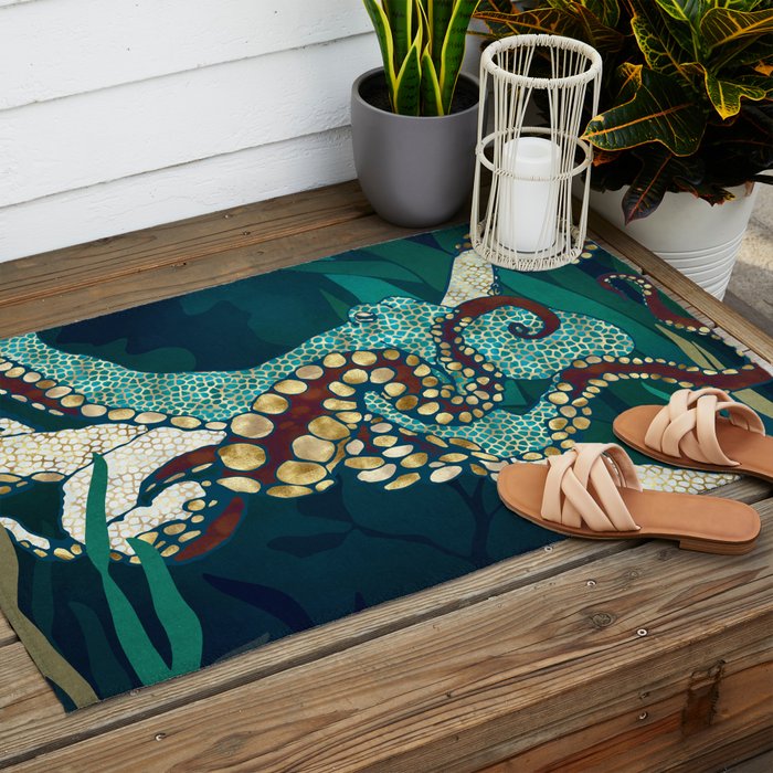 Metallic Octopus V Outdoor Rug Gallery Image 2