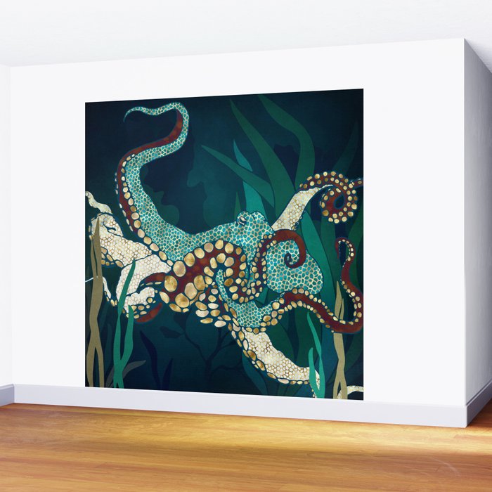 Metallic Octopus V Wall Mural Gallery Image 2