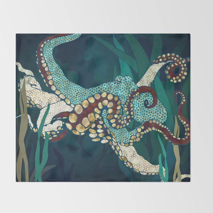 Metallic Octopus V Throw Blanket Gallery Image 2