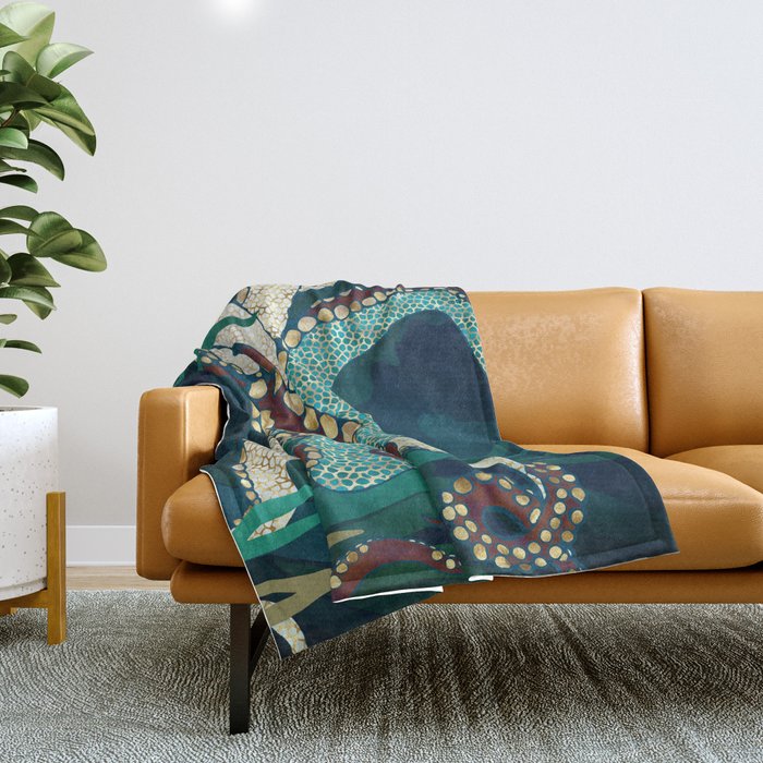 Metallic Octopus V Throw Blanket Gallery Image 1