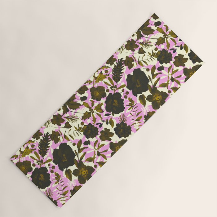 Illuminated garden silhouette Yoga Mat Gallery Image 1