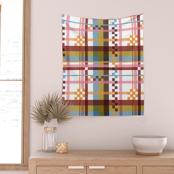 Bold Grid Aesthetic Wall Tapestry Gallery Image 2