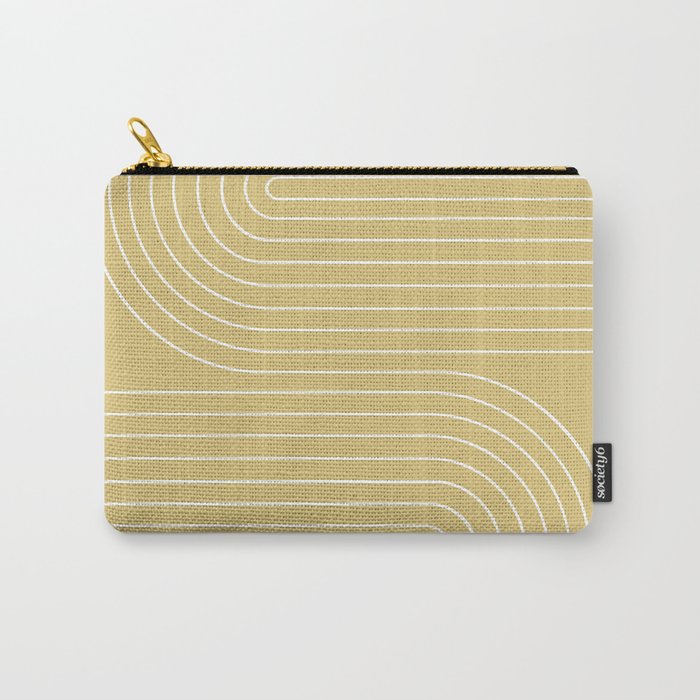 Minimal Line Curvature XXVIII Butter Yellow Mid Century Modern Arch Abstract Carry All Pouch Gallery Image 1