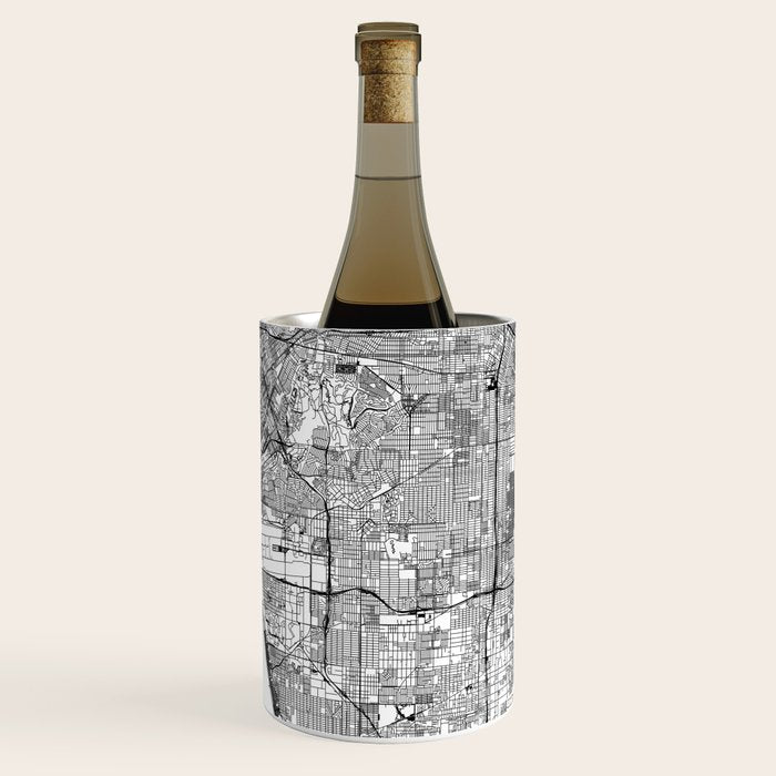 Los Angeles White Map Wine Chiller Gallery Image 1